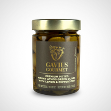 Load image into Gallery viewer, Pitted Green Athenos Olives with Lemon and Peppercorns