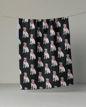 Load image into Gallery viewer, Geometry Kitchen Tea Towel: Bulldog Club (Black)