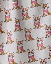 Load image into Gallery viewer, Geometry Kitchen Tea Towel: Corgi Pals (Pink)