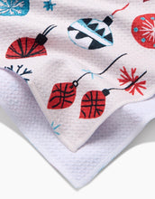 Load image into Gallery viewer, Geometry Kitchen Tea Towel: Embroidered Ornaments