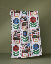 Load image into Gallery viewer, Geometry Kitchen Tea Towel: Folk Deer