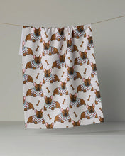 Load image into Gallery viewer, Geometry Kitchen Tea Towel: Frenchie Fun (Sky)
