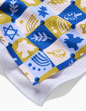 Load image into Gallery viewer, Geometry Kitchen Tea Towel: Hanukkah Festivities