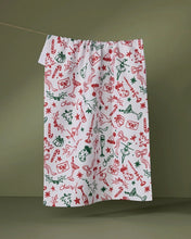 Load image into Gallery viewer, Geometry Kitchen Tea Towel: Holiday Doodles