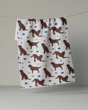 Load image into Gallery viewer, Geometry Kitchen Tea Towel: Lab Pals (Chocolate Lab)