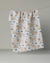 Load image into Gallery viewer, Geometry Kitchen Tea Towel: Lab Pals (Yellow Lab)