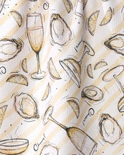 Load image into Gallery viewer, Geometry Kitchen Tea Towel: Oysters and Champagne
