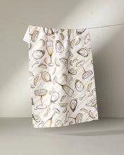 Load image into Gallery viewer, Geometry Kitchen Tea Towel: Oysters and Champagne