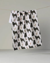 Load image into Gallery viewer, Geometry Kitchen Tea Towel: Pug Club (Black)