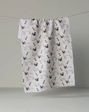 Load image into Gallery viewer, Geometry Kitchen Tea Towel: Pug Club (Fawn)