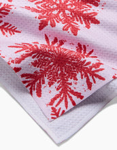 Load image into Gallery viewer, Geometry Kitchen Tea Towel: Snowy Days Red