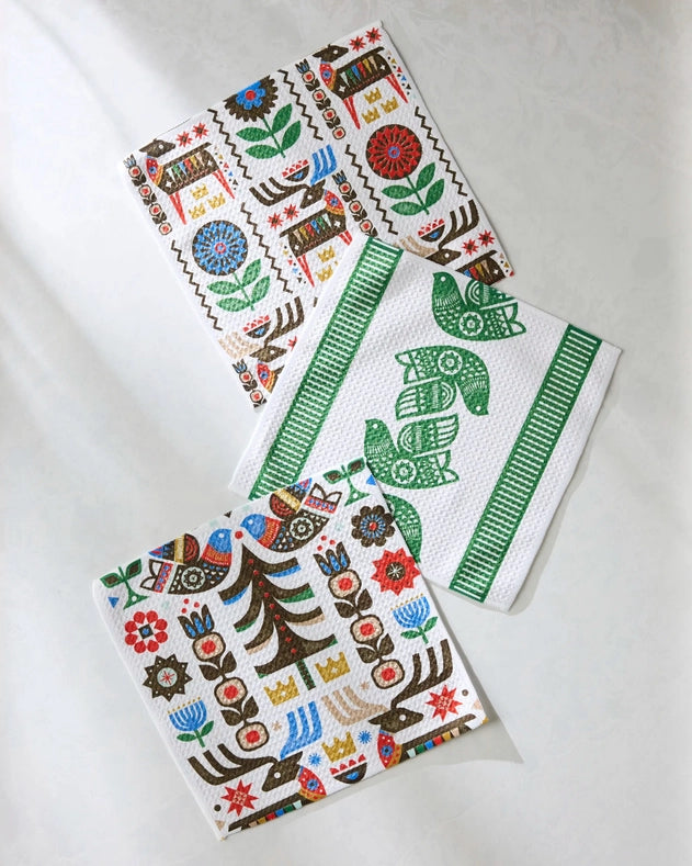 Geometry Dishcloth: Festive Folk