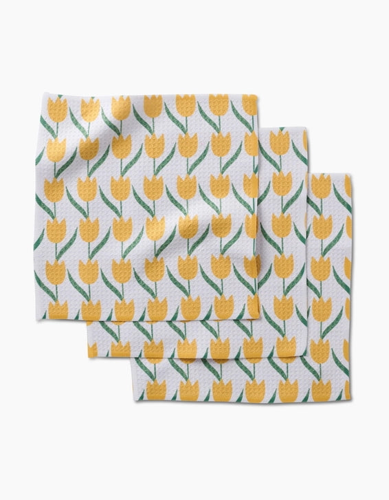 Geometry Dishcloth: Spring Tulip Flowers