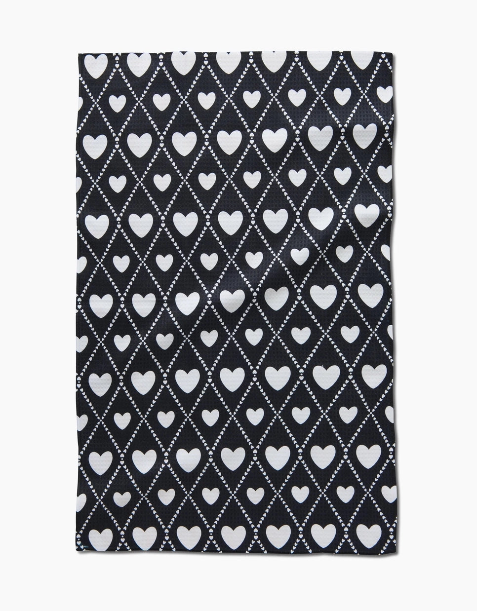 Geometry Luxe Hand Towel: Onyx Love Lattice