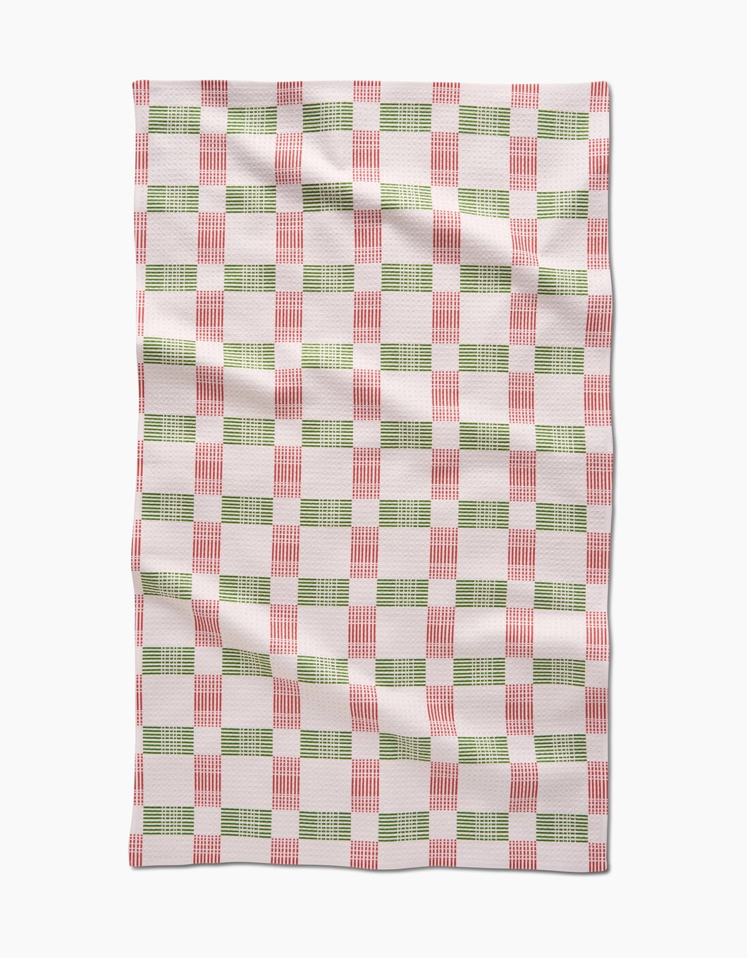 Geometry Kitchen Tea Towel: Be Merry Plaid