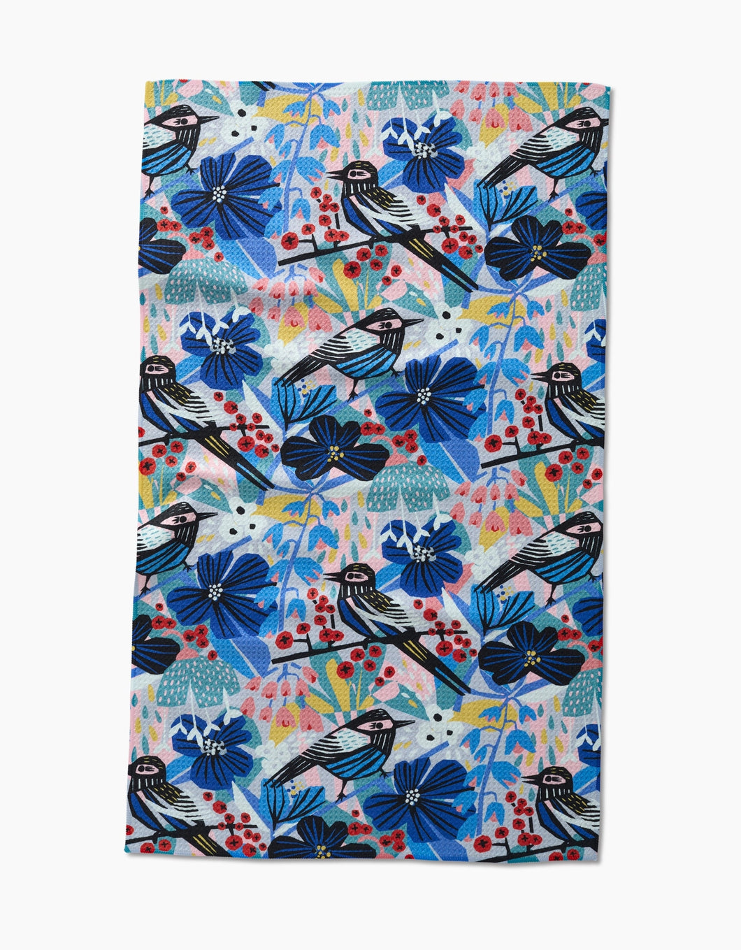 Geometry Kitchen Tea Towel: Birds and Berries