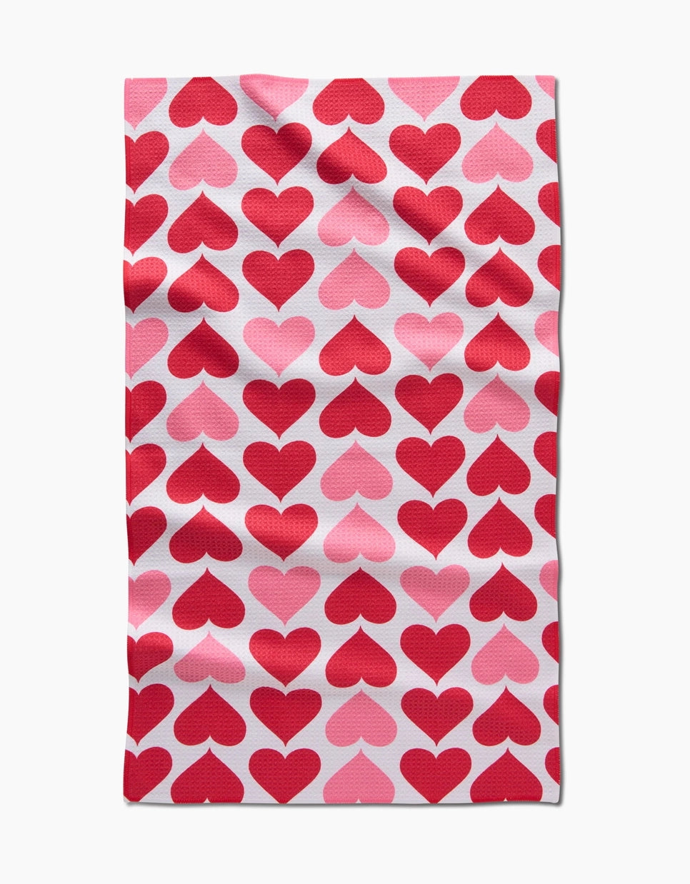 Geometry Kitchen Tea Towel: Blushing Hearts