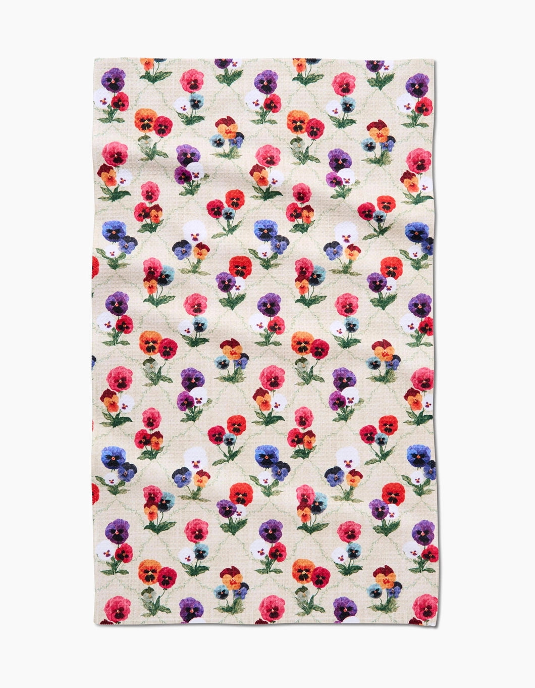 Geometry Kitchen Tea Towel: Bunch of Pansies