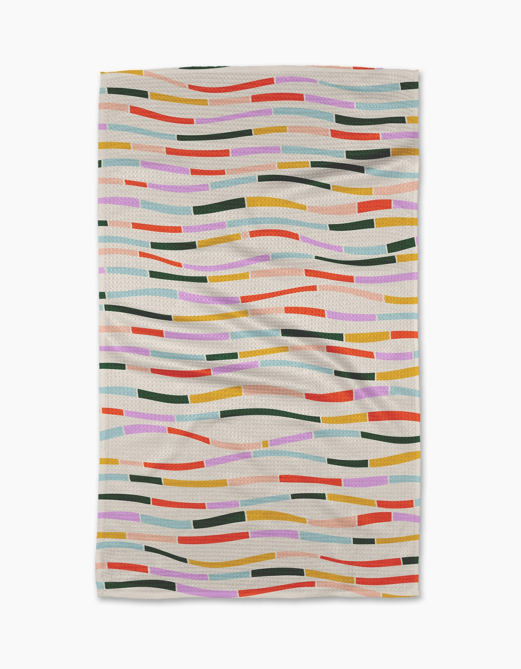Geometry Kitchen Tea Towel: Colorful Currents