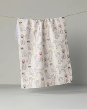 Load image into Gallery viewer, Geometry Kitchen Tea Towel: Doodle Daze (Poppy)
