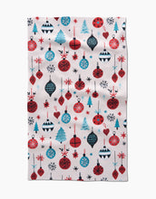 Load image into Gallery viewer, Geometry Kitchen Tea Towel: Embroidered Ornaments
