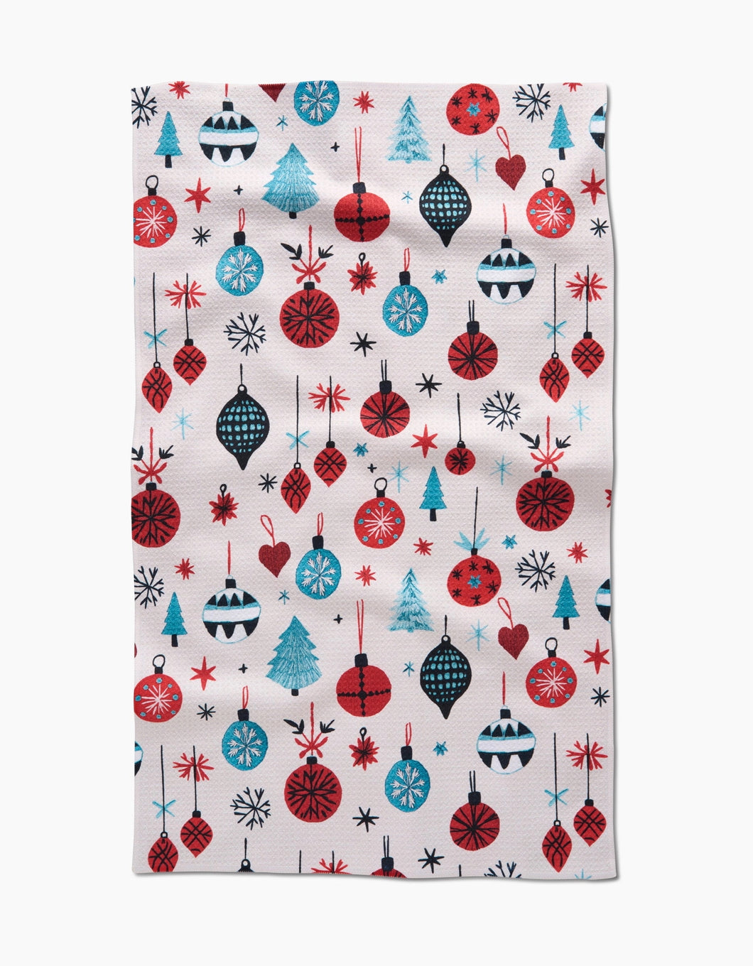 Geometry Kitchen Tea Towel: Embroidered Ornaments