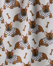 Load image into Gallery viewer, Geometry Kitchen Tea Towel: Frenchie Fun (Sky)
