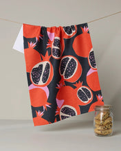 Load image into Gallery viewer, Geometry Kitchen Tea Towel: Graphic Pomegranates
