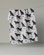 Load image into Gallery viewer, Geometry Kitchen Tea Towel: Lab Pals (Black Lab)
