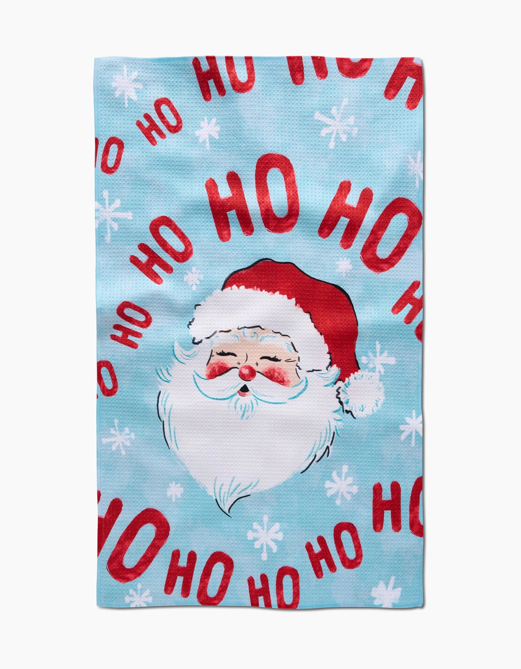 Geometry Kitchen Tea Towel: Merry Santa Claus
