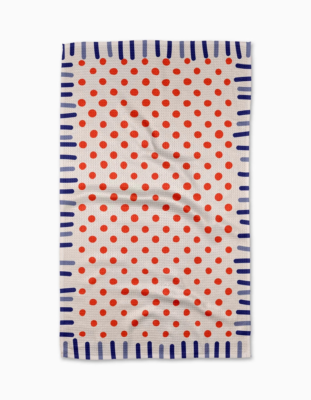 Geometry Kitchen Tea Towel: Navy Fringe