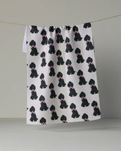 Load image into Gallery viewer, Geometry Kitchen Tea Towel: Poodle Parade (Black)
