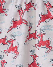 Load image into Gallery viewer, Geometry Kitchen Tea Towel: Prancing Reindeer
