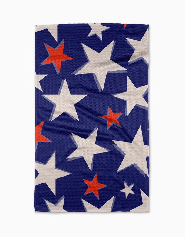 Geometry Kitchen Tea Towel: Shadowed Stars