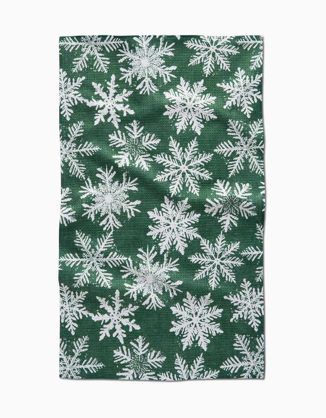 Geometry Kitchen Tea Towel: Snowy Days Green