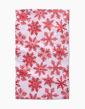 Load image into Gallery viewer, Geometry Kitchen Tea Towel: Snowy Days Red
