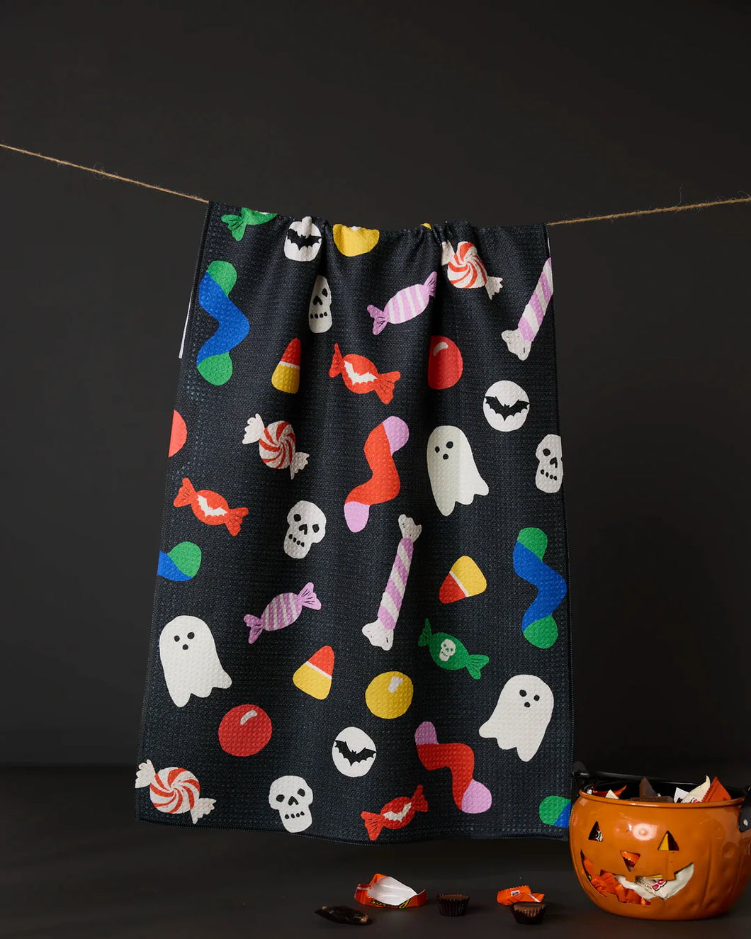 Geometry Kitchen Tea Towel: Spooky Candy