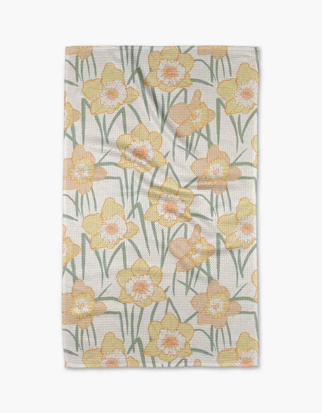 Geometry Kitchen Tea Towel: Spring Daffodil Fields